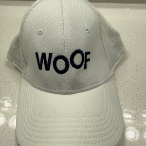 WOOF White Cap with Gray Trim